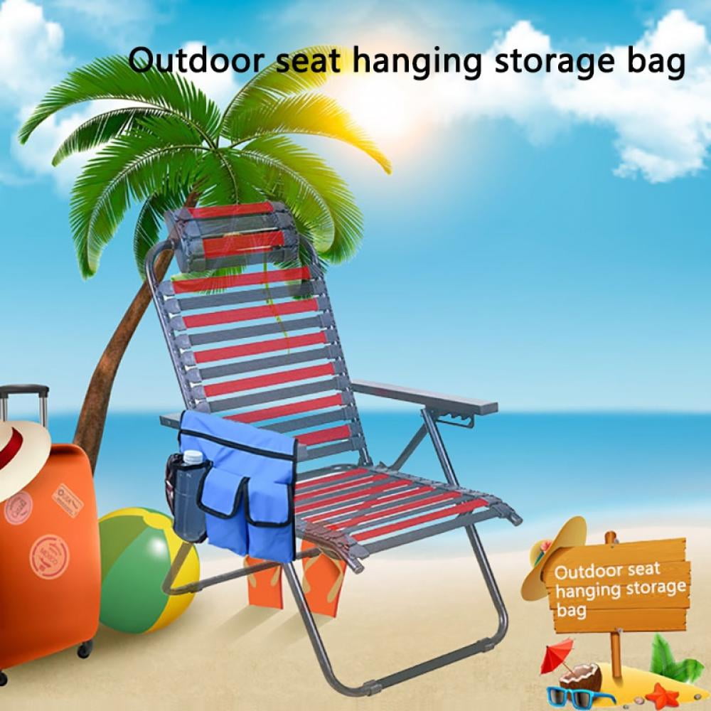 Beach Chair Armrest Bag Handy Pockets Shoreline Tote Bag Outdoor Chair Organizer Hanging Storage Bag Pouch Shoulder Side Bag for Camping
