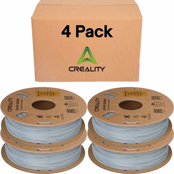 Creality Hyper PLA 3D Printer Filament 1.75mm Grey, 1kg, High-Speed - 4pk