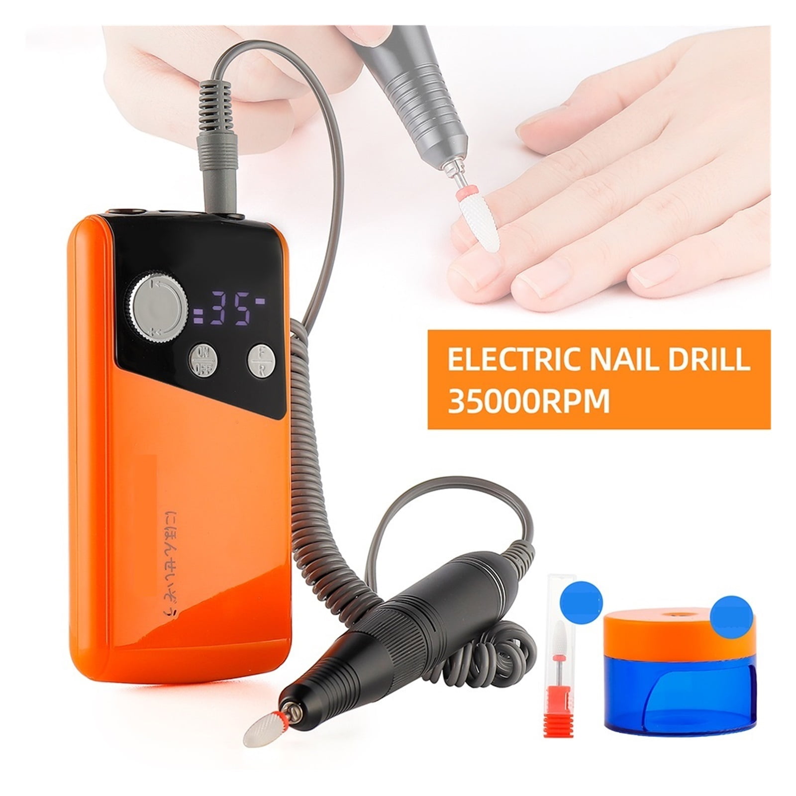2 In 1 35000RPM Nail Drilling Machine, Nail Polisher Sander, Manciure Drill, Electric Nail File With Mini Nail Dryer Nail Lamps ,Low Noise