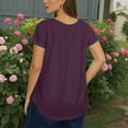 thumbnail image 3 of TQWQT Women's Plus Size Tops Fashion Sexy Plus Size Tops V Neck Criss Cross Womens Plus Tops Short Sleeve Basic Plain Dressy Casual Blouses 5x Women Plus Size Clothing Dark Purple 3XL, 3 of 4