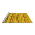 thumbnail image 2 of Ahgly Company Machine Washable Indoor Round Abstract Yellow Modern Area Rugs, 7' Round, 2 of 4
