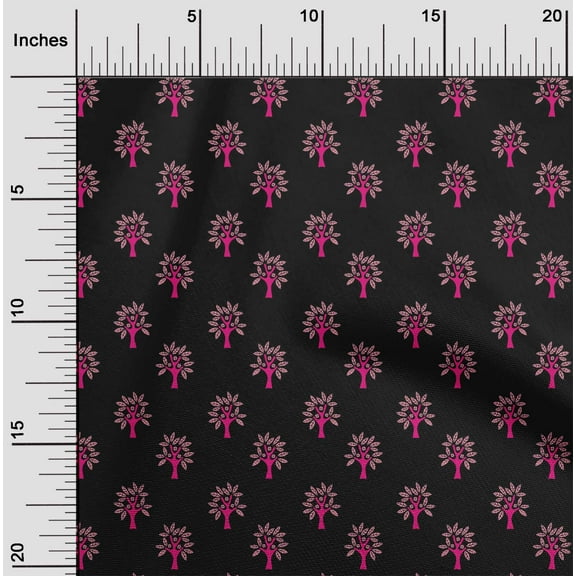oneOone Viscose Chiffon Fabric Floral & Flying Swan Block Decor Fabric Printed BTY 42 Inch Wide