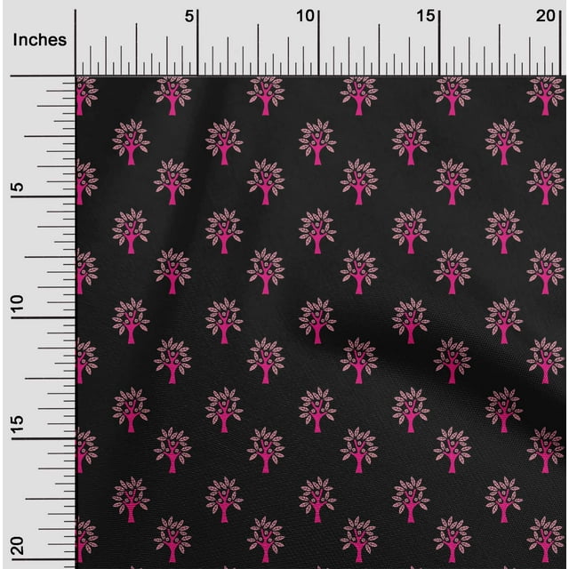 oneOone Cotton Silk Fabric Floral & Flying Swan Block Printed Craft Fabric BTY 42 Inch Wide