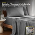 thumbnail image 4 of 4 Piece Printed Sheet Set, Deluxe Ultra Soft 1500 Series, Double Brushed Microfiber -Pinstripes Gray, Twin, 4 of 5
