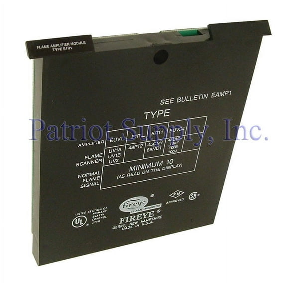 Fireye E1R1 Infrared Auto Check Flame Amplifier For Use With EB700, E110 Chasis