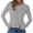 Grey, variant on Long Sleeve Women’s Tee with Thumb Holes Crew Neck Casual Knit Top for Everyday Commute Solid Basic Fall Layer(Black,M)