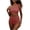 Watermelon Red, variant on Purcolt Women's 2 Piece Scalloped Monokini Swimsuit Trendy One Shoulder Wide Straps Swim Top with High Waisted Bottom Bathing Suit Swimwear