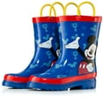 thumbnail image 2 of Disney Mickey Mouse Blue Rubber Rain Boots - Size 2 Little Kid, 2 of 7