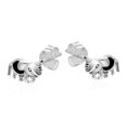 thumbnail image 5 of Cute Sterling Silver Elephants with Simulated Black Onyx Inlays Stud Earrings, 5 of 5