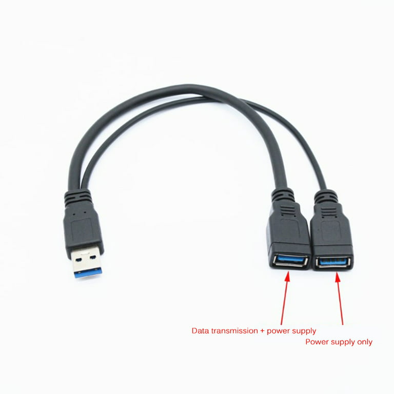 Dual Power USB 3.0 A Male to USB 3.0 A Male Cable