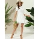 thumbnail image 3 of Minivestido acampanado de verano dulce texturizado con volantes para mujer blanco XS, 3 of 6