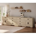 thumbnail image 7 of WAMPAT 126"W Large TV Stand,4-in-1 Farmhouse Entertainment Center with Storage Barn Door Cabinet,TV Console Table With Media Cabinet and Drawers for Living Room,Bedroom,Beige, 7 of 7