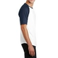 thumbnail image 3 of Men's Short Sleeve Colorblock Raglan Baseball Soft Jersey White/ Navy 3XL, 3 of 5
