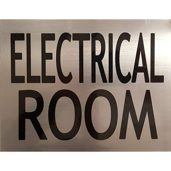 ELECTRICAL ROOM SIGN (BRUSHED ALUMINUM, 6x7.75)