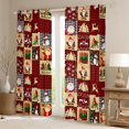 thumbnail image 2 of Homewish Santa Claus Snowman Black Out Curtains, Vintage Winter Christmas Curtains Pack of 2 (42x63 Each), Red Wheat Patchwork Bedroom Curtains, Blackout Curtains Decor, 2 of 6