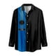 thumbnail image 2 of Playeras Y Camisas Para Hombre Camisa de manga larga con cuello vuelto y estampado de música informal para hombre (Blue, XXL), 2 of 7