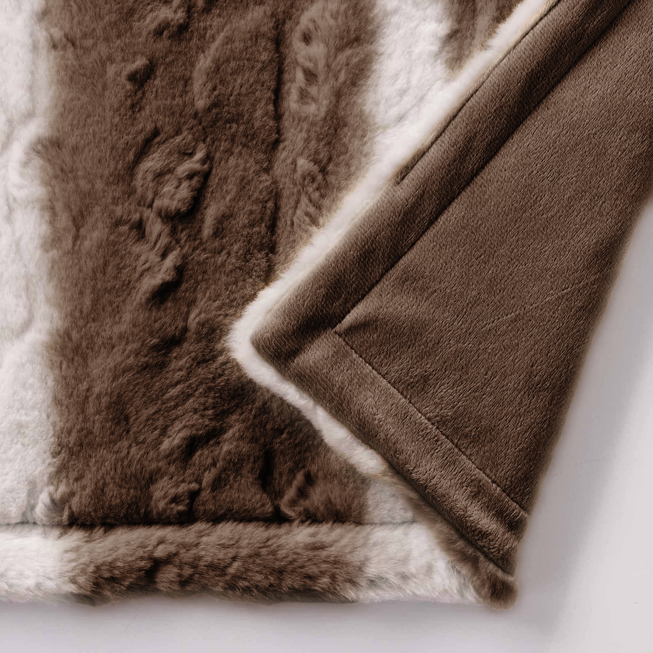 Better Homes & Gardens Brown Ombre Faux Fur Throw, 50" x 72", Adult/Teen