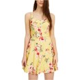 thumbnail image 1 of BCX Robe d'Été à Illets à Imprimé Floral pour Femmes, Jaune, Juniors, TTP, 1 of 4