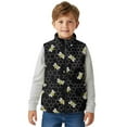 thumbnail image 5 of Xixirimido Bee Honeycomb Black Pattern Kids Zip-up Vest for Girls Boys Sleeveless Fleece Vest with Pockets Stand Collar Jacket Kids Fall Winter Outwear for 5-6, 5 of 7
