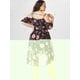 thumbnail image 4 of Vestido Talla Extra Asimétrico Estampado Floral Rosegal  Vestidos casuales de talla grande, 4 of 5