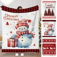 Christmas Blanket Facecloth Material Snowman Deer Christmas Tree