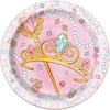 7" Jeweled Pink Princess Paper Dessert Plates, 8ct