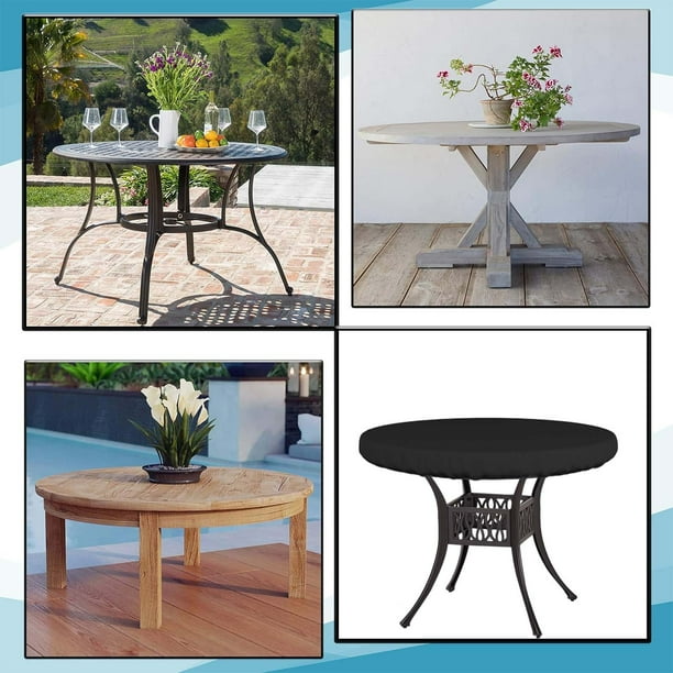 48 inch round patio table cover with umbrella hole Btrlexp Palm Leaves Outdoor Tablecloth Zipper Elastic Outdoor Waterproof Fitted Tablecloth for Picnic Party Fits 48-52