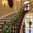 thumbnail image 4 of Qwtwty 9 ft Christmas Decorations Artificial Garland, Pre‑Lit Fake Vines Real Touch Norfolk Pine Garland for Stairs, Fireplace, Door Decorations, 4 of 8
