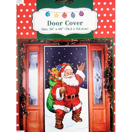 Santa With Gifts Door Cover Holiday Decoration Plastic 30x60 Inches By Big City Bargains Ship From Us