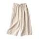 thumbnail image 1 of Pantalones cortos de pierna ancha y cintura alta de verano para mujer: pantalones informales con estampado artístico, 1 of 6