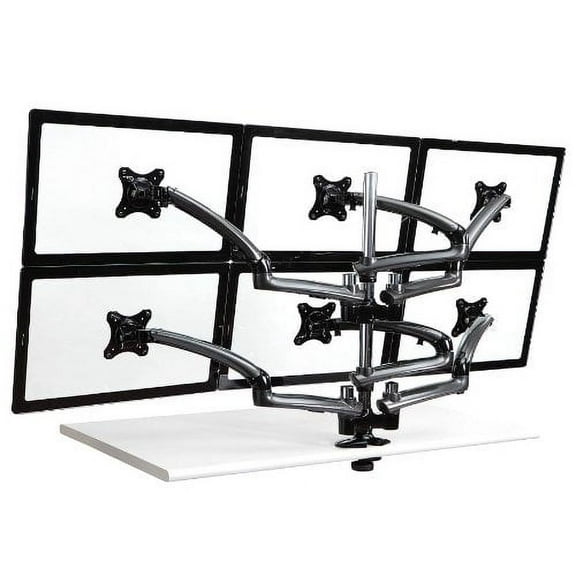Six Monitor Desk Mount Spring Arm Clamp Base - Dark Gray