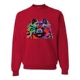 thumbnail image 1 of Cute and Colorful Pomeranian Dog Animal Lover Unisex Crewneck Graphic Sweatshirt, Red, Large, 1 of 3