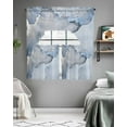 thumbnail image 5 of Marble Blue Swag Valance and Tier Curtains 36'' Length Set, Modern Abstract Ink Painting Luxury Light Filtering Kitchen Curtains, Tier Curtain Valances for Bathroom/Living Room/Bedroom/Café, 5 of 6