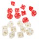 thumbnail image 1 of de dados de acrílico de 20 piezas D10 de cartas de de 22 mm para mazmorras y dragones Rojo y blanco Hugo Dados de acrílico de diez caras, 1 of 7