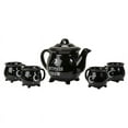 thumbnail image 6 of Wicca Sacred Moon And Stars Witches Brew Black Cauldron Teapot And 4 Cups Set, 6 of 8