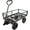Black-solid, variant on Heavy Duty 400 Lbs Capacity Mesh Steel Garden Cart Folding Utility Wagon with Removable Sides Multi-Purpose