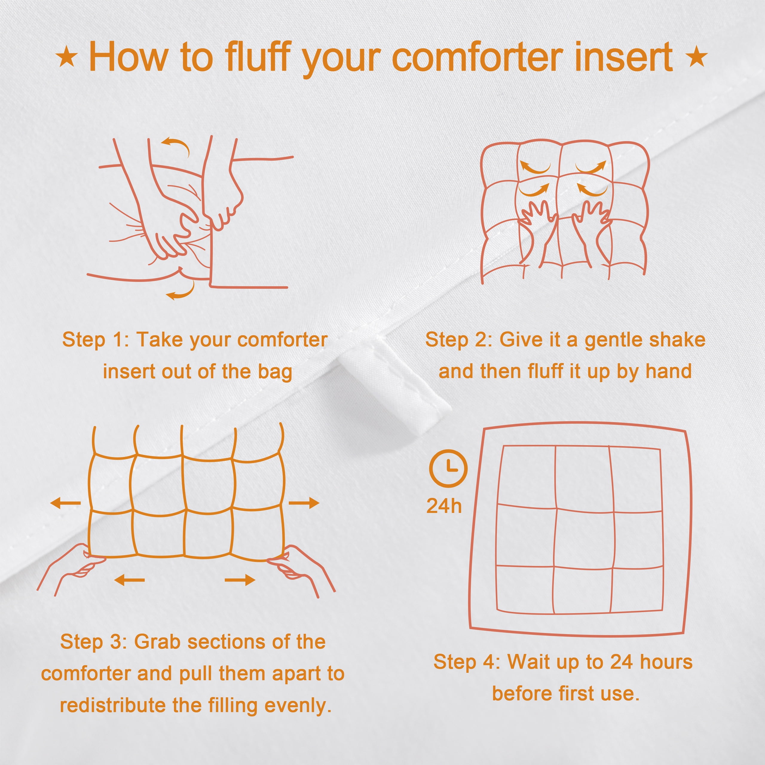 Ntbay Twin Size Down Alternative Comforter Duvet Insert, All Season Reversible Quilted Bedding with Corner Tabs, Breathable, 68x90 inches, White
