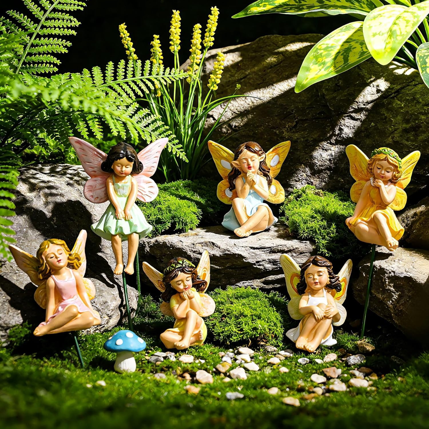 Miniature Fairy Figurines - 6Pcs Mini Fairies for Fairy Garden & Tiny Elf Garden Accessories for Home Outdoor Yard Lawn Supplies Flower Pot Decor