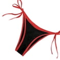 thumbnail image 4 of Stamzod Triangle Bikini Sets for Women Two Piece Drawstring Bathing Suits High Cut Cheeky Swimsuit Summer Beach Swimwear Red-1 M, 4 of 4
