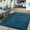Indigo, variant on GlowSol 9' x 12' Contemporary Solid Area Rug Machine Washable Indoor Stain-Resistant Non-Shedding Throw Rugs for Living Room Bedroom, Black