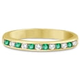 thumbnail image 2 of Channel-Set Emerald and Diamond Ring Band 14k Yellow Gold (0.40ctw), 2 of 2