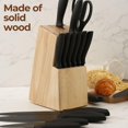 thumbnail image 4 of Kitchen knife holder elegant & sturdy (15 slots). Universal knife block with slots for knives, scissor and sharpenner. Knife Block without Knives. Kitchen knife holders for counter top. (Pine), 4 of 4