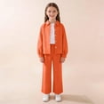 thumbnail image 6 of ATOGUTA Teen Girls Clothing Set Kids Sweatsuit Button Up Long Sleeve Jacket Sweatpants Fashion Clothing Set Size 7-12, Orange, 6 of 6