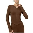 thumbnail image 2 of Chaquetas y abrigos casuales con capucha de manga larga para mujer, sudadera con capucha de entrenamiento con cremallera completa y manga larga, abrigo cálido para yoga, abrigo deportivo para mujer, 2 of 8