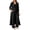 Black, variant on Womens Draped Matching Set Cowl Neck Sleeveless Top Wide Leg Pants Long Open Front Cardigan 3 Piece Evening Pant Suit Outfit