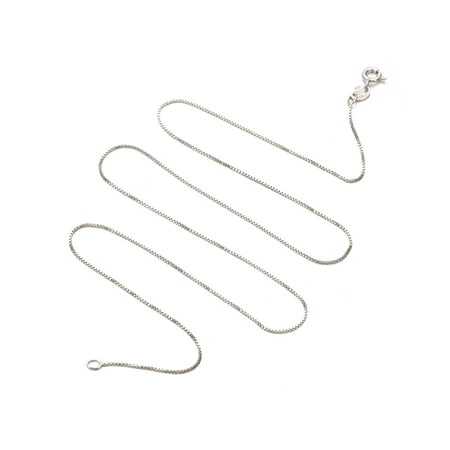 8mm Shell Necklace - Solid Sterling Silver .8mm Thin Box Chain Necklace Made in Italy 12