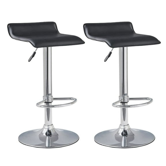 Bar Stools Set of 2,Modern Air Lift Height Adjustable Swivel with Footstool for Kitchen Bar Bar,Black