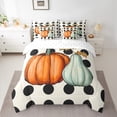 thumbnail image 2 of Homewish Hello Fall 7pcs Bedding Comforter Set,Autumn Pumpkin Queen Bedding Sets,Geometric Polka Dots Queen Sheet Sets For Girls Kids,Breathable Home Decor Reversible, 2 of 8