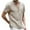 Khaki, variant on T-Shirts for Men under $5 Short Sleeve Linen Casual Retro Stand-Up T-Shirt White L