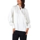 thumbnail image 4 of INSPIRAR CHIC Blusas Elegantes de Manga Larga de Satén de Seda para Mujeres, Cuello en V, Color Blanco, 4 of 6